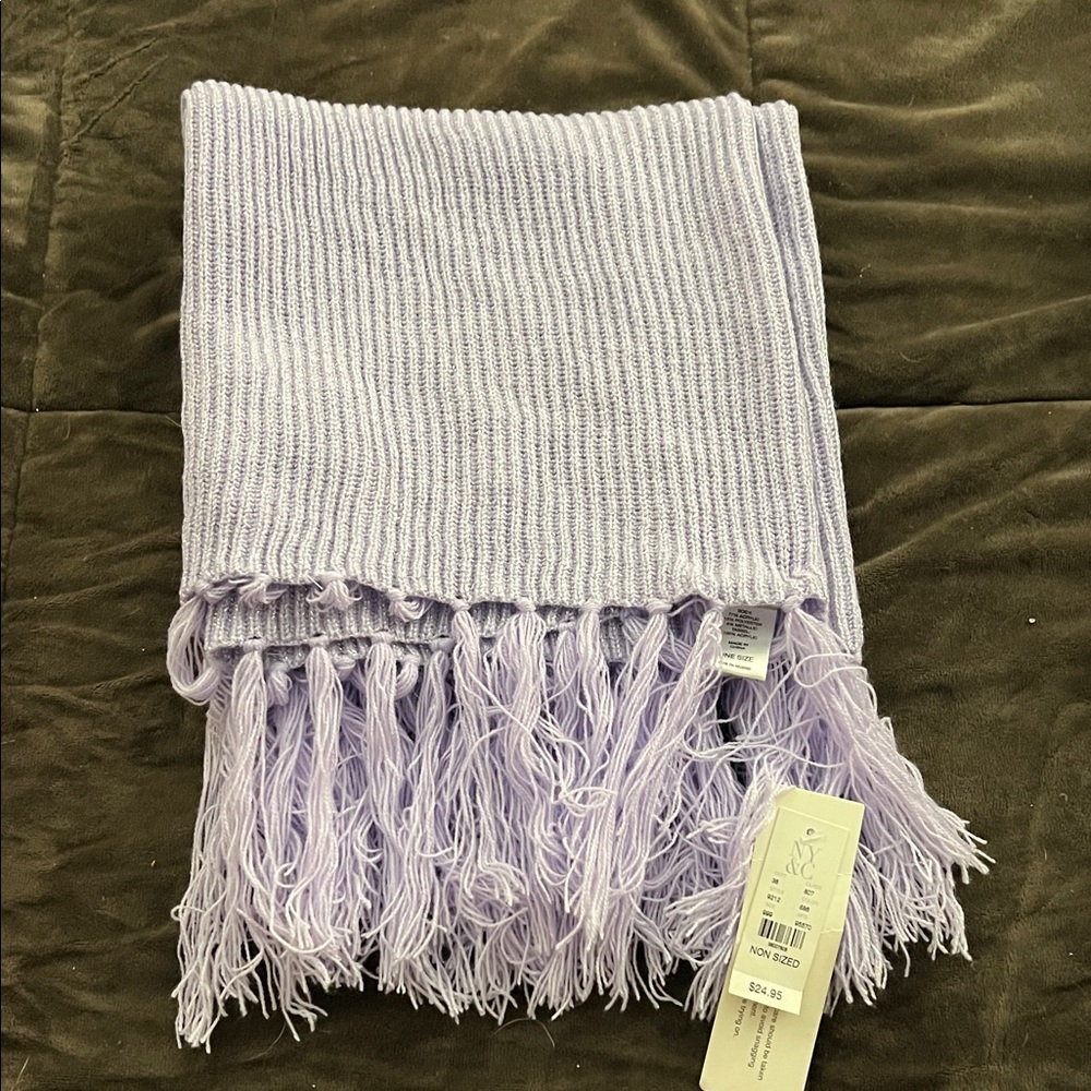New York & Company Lilac Fringe circle Scarf